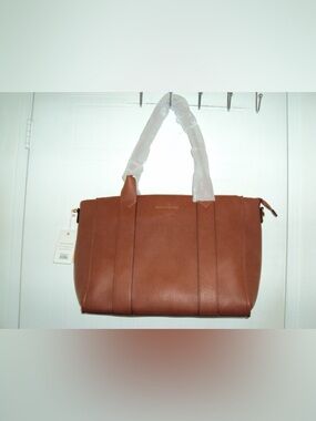Brown Tote Bag by poppies and Peonies